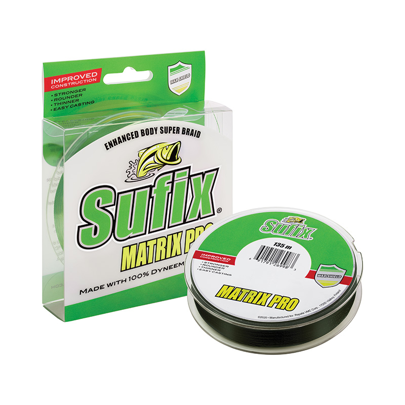 Леска плетеная SUFIX Matrix Pro зеленая 135 м 0.25 мм 22.5 кг
